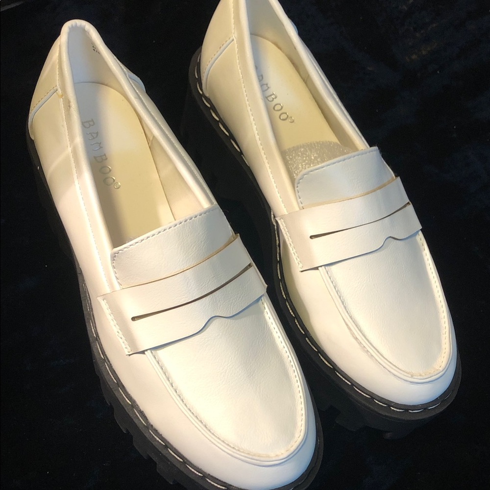 Bamboo women’s Chunk Loafers thick sole 7